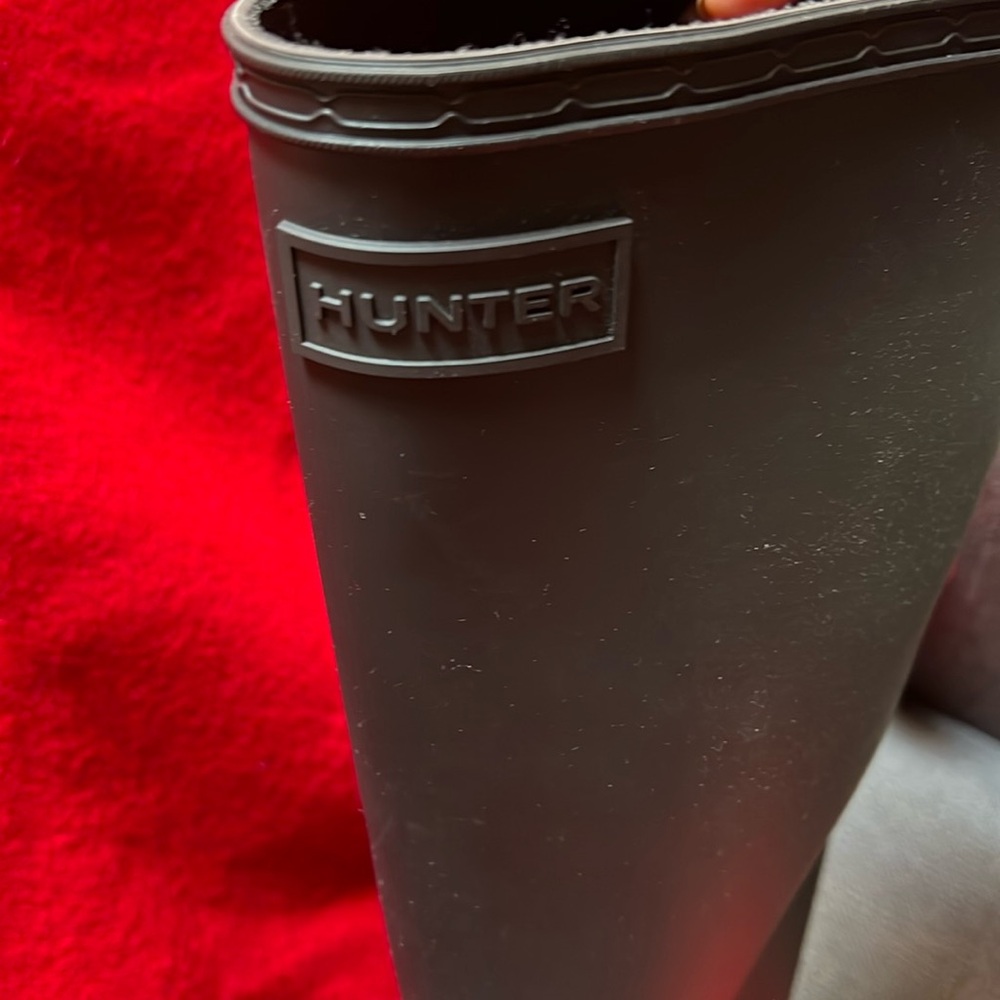 HUNTER. Brand New. Original Refined. Matte Black. Tall Rain Boots. Women. SZ:7.